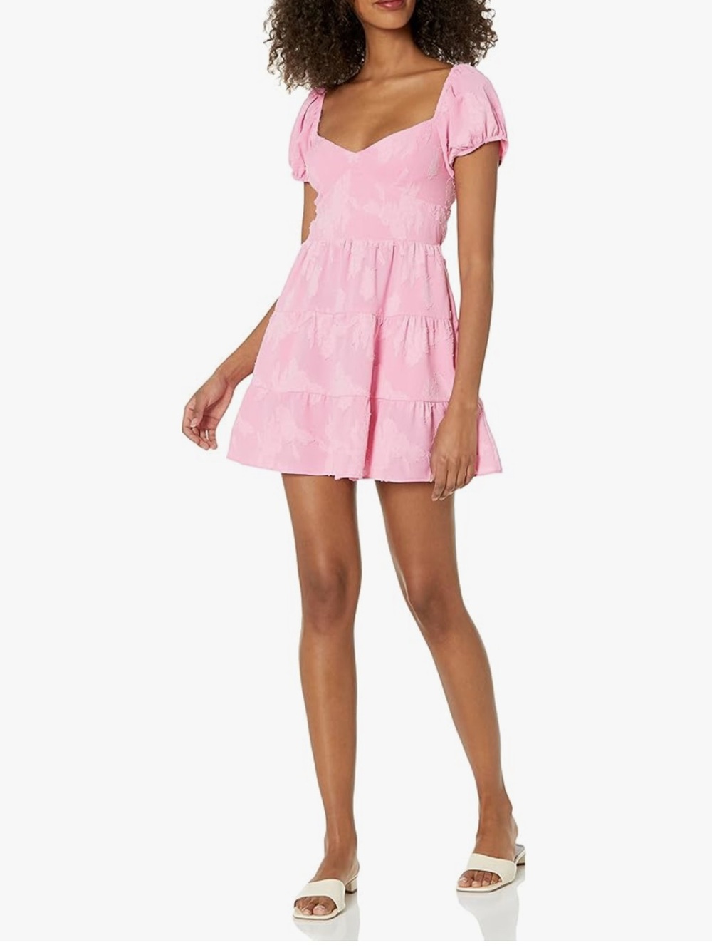 Show Me Your Mumu Cathy Women's Pink Puff Sleeve Mini Dress